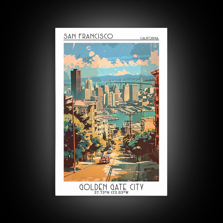 San Francisco California Travel Poster, Canvas Print, Travel Wall Art, City Wall Art, Art Print, Minimalist Poster, Gallery Wall Set