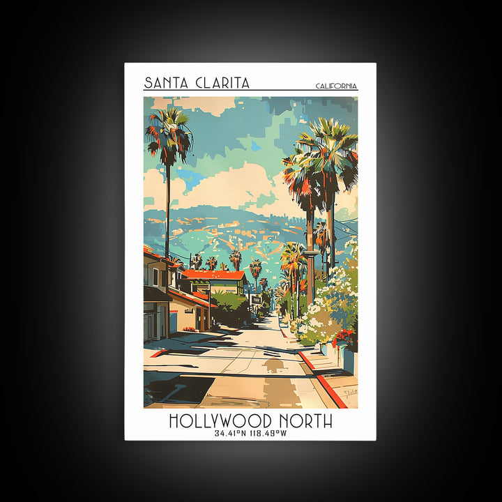 Santa Clarita Travel Poster, Canvas Print, Retro Travel Poster, City Wall Art, Retro Wall Art, Mid Century Wall Art, Wanderlust Gift