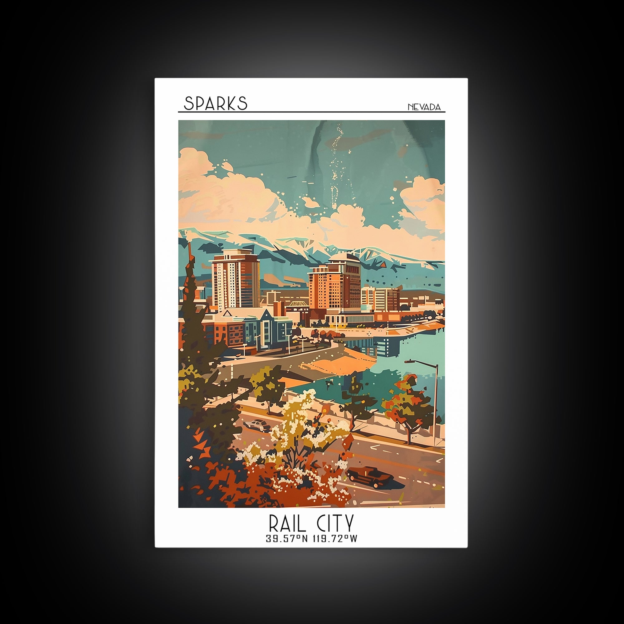 Sparks Travel Poster, Canvas Print, Retro Wall Art, Travel Print, City Wall Art, Colorful Wall Art, Retro Travel Print, Poster Print