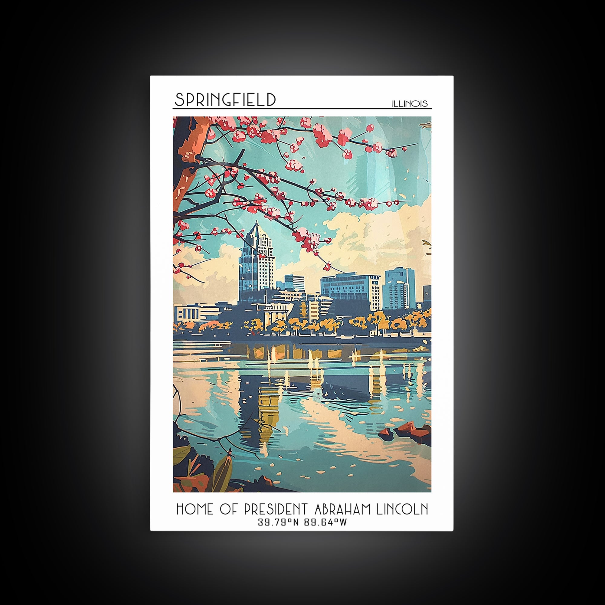 Springfield Travel Poster, Framed Canvas Print, City Travel Poster, Travel Wall Decor, Travel Prints, Travel Decor, Gallery Wall Set