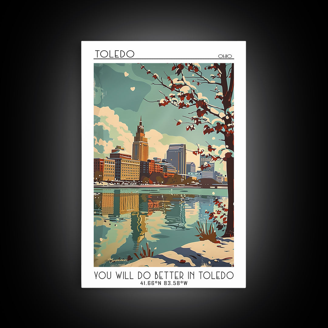 Toledo Travel Poster, Framed Canvas Print, Travel Prints, Landscape Art, Retro Travel Poster, City Travel Poster, Retro Travel Print
