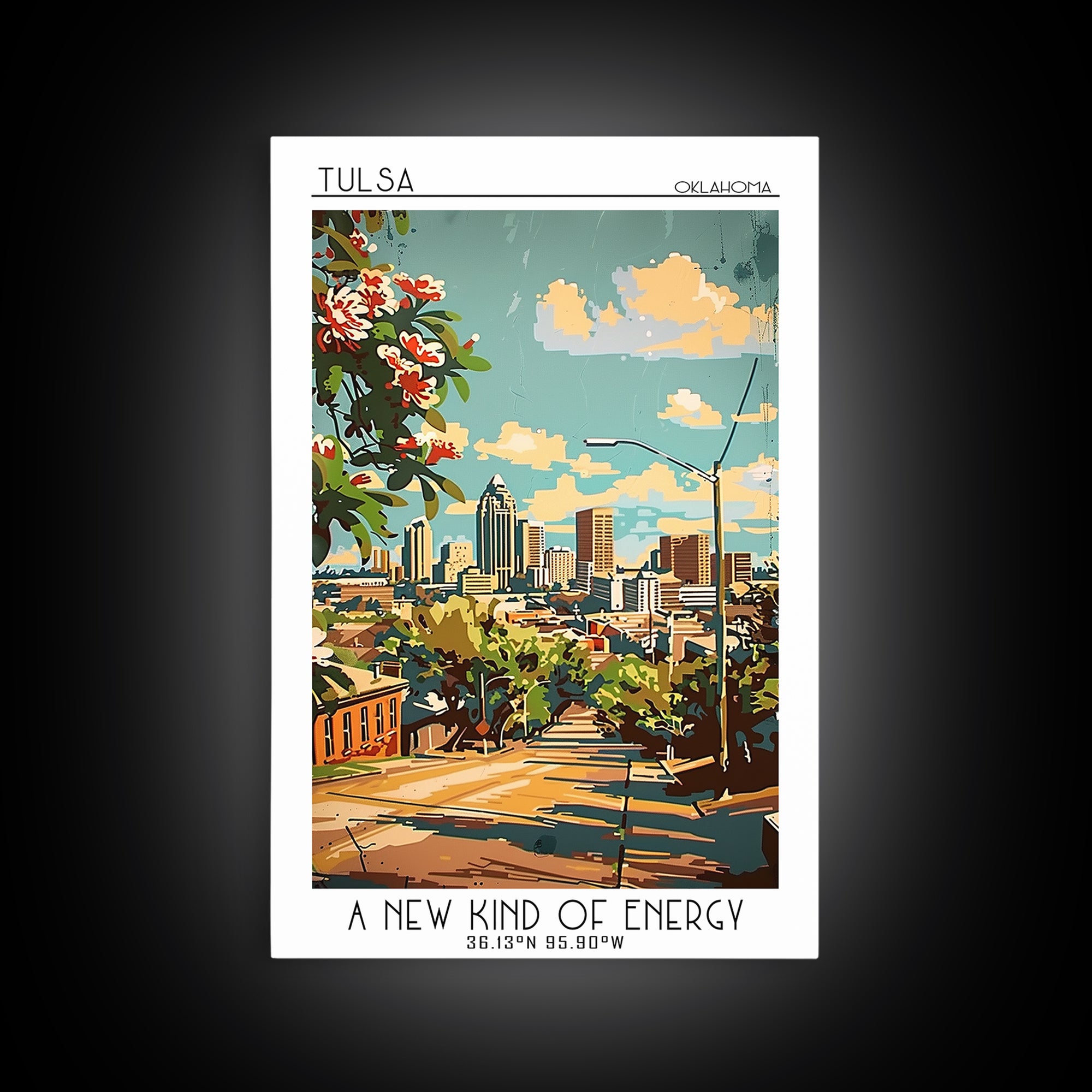 Tulsa Travel Poster, Canvas Print, Poster Print, Travel Wall Art, Minimalist Poster, Poster Art, Retro Wall Art, Vintage City Poster