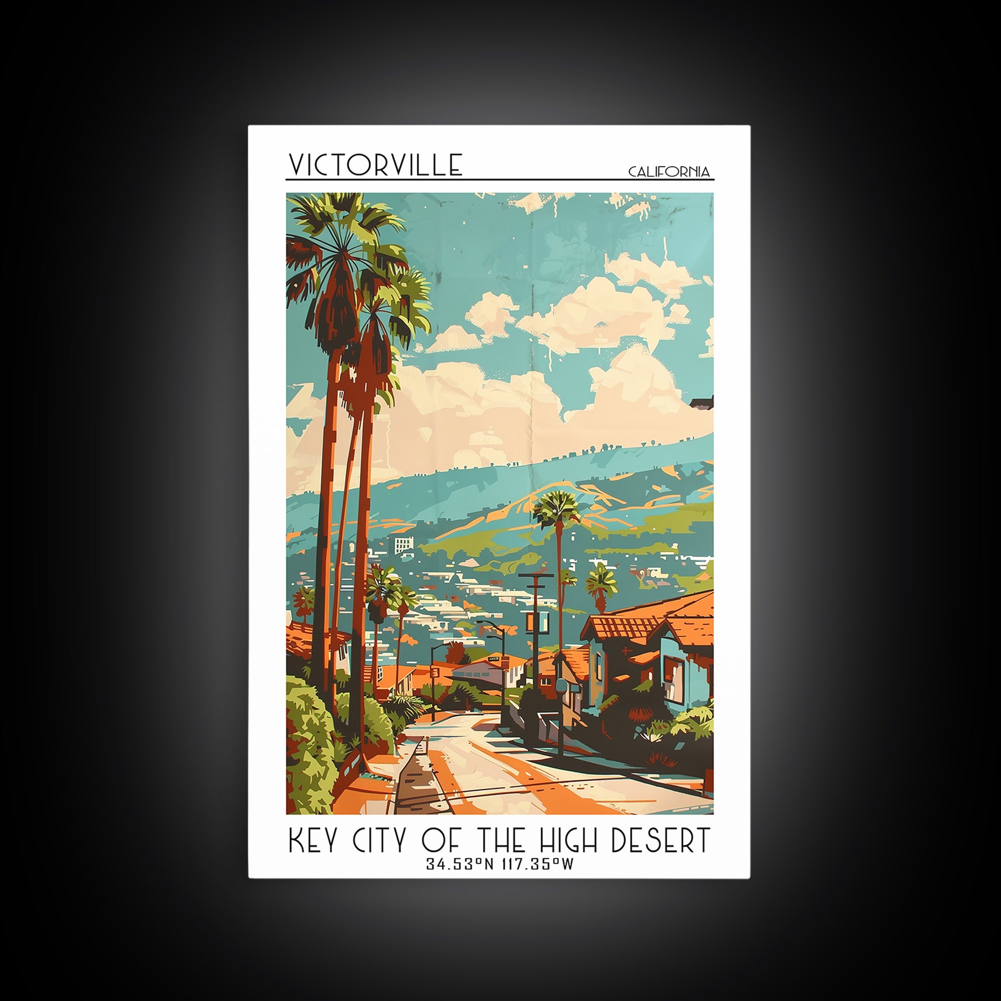 Victorville Travel Poster, Canvas Print, Travel Prints, Landscape Art, Travel Posters, Travel Wall Decor, Poster Art, Fine Art Print