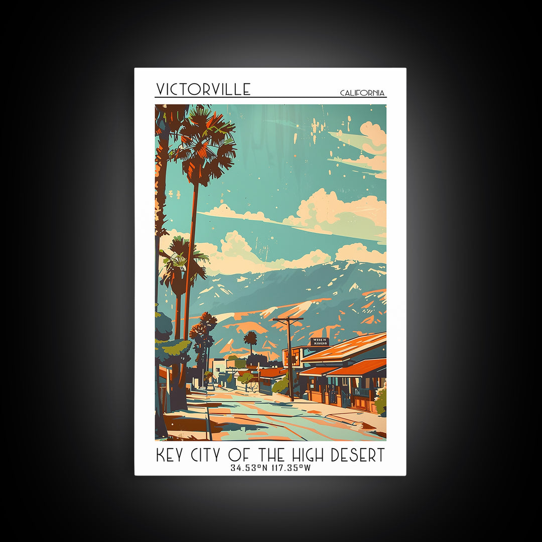 Victorville California Travel Poster, Canvas Print, Vintage Travel Print, City Wall Art, Poster Art, Travel Posters, Vintage Posters
