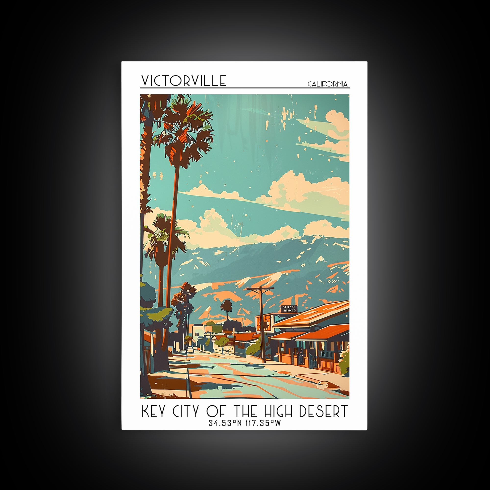 Victorville California Travel Poster, Canvas Print, Vintage Travel Print, City Wall Art, Poster Art, Travel Posters, Vintage Posters