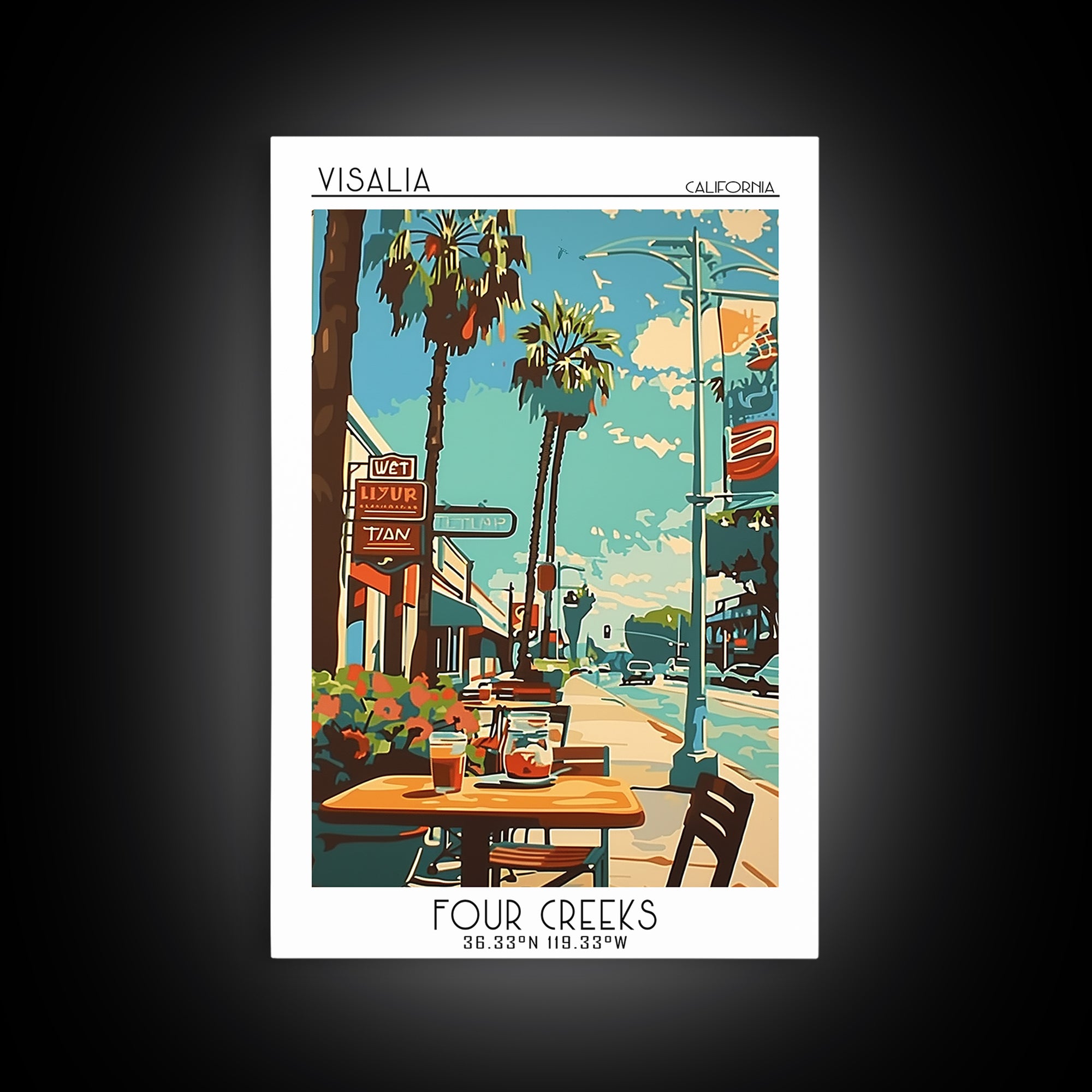 Visalia California Travel Poster, Canvas Print, City Art Print, Travel Wall Art, Travel Print, Wanderlust Gift, Vintage Travel Print