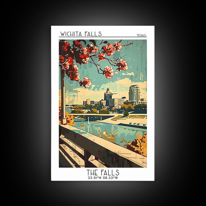 Wichita Falls Texas Travel Poster, Canvas Print, City Art Print, Travel Wall Art, City Illustration, Poster Print, Travel Wall Decor
