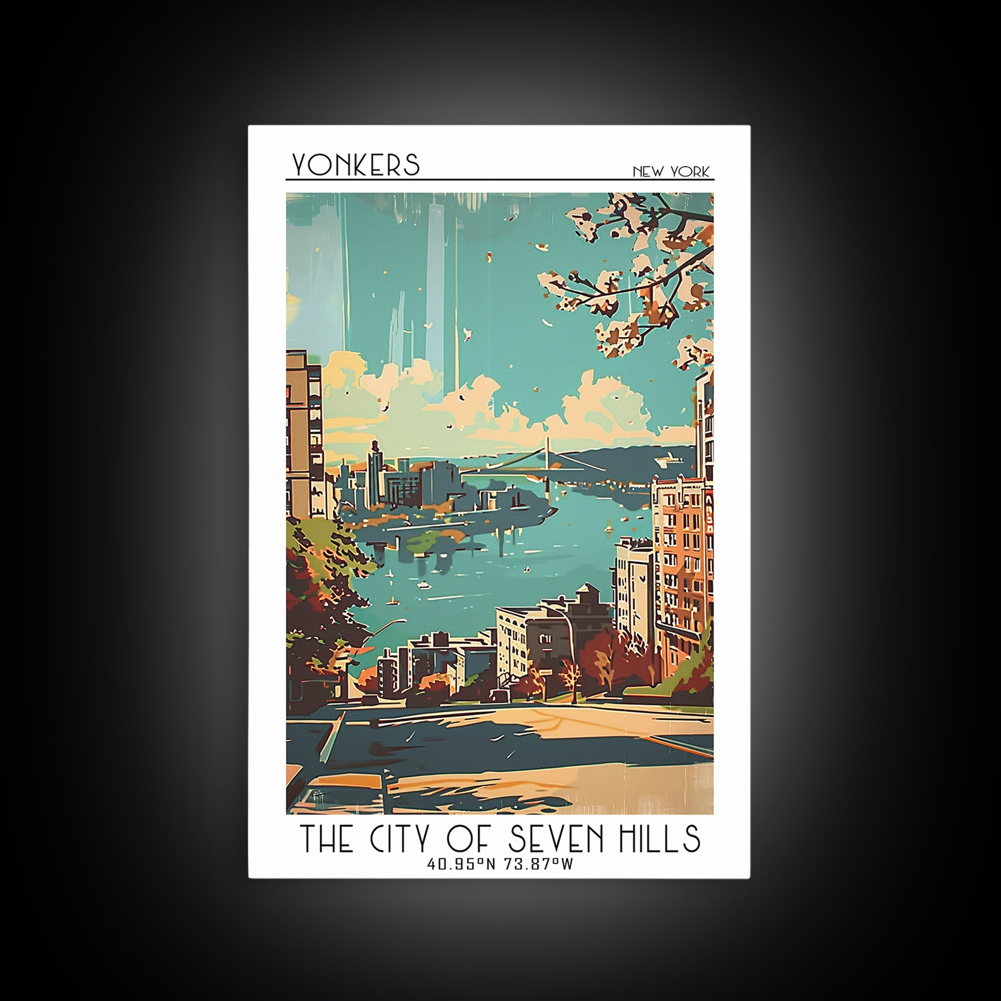 Yonkers Travel Poster, Canvas Print, Poster Print, Travel Wall Art, City Illustration, Travel Posters, Poster Art, Colorful Wall Art