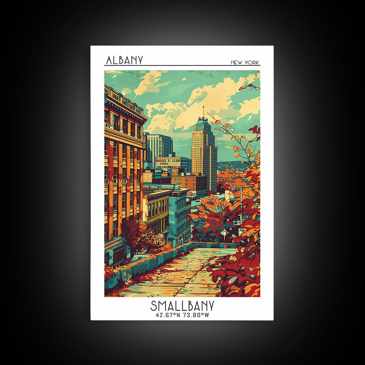 Albany Travel Poster, Canvas Print, Retro Wall Art, Travel Print, Landscape Art, Vintage Travel Print, Travel Posters, Travel Prints