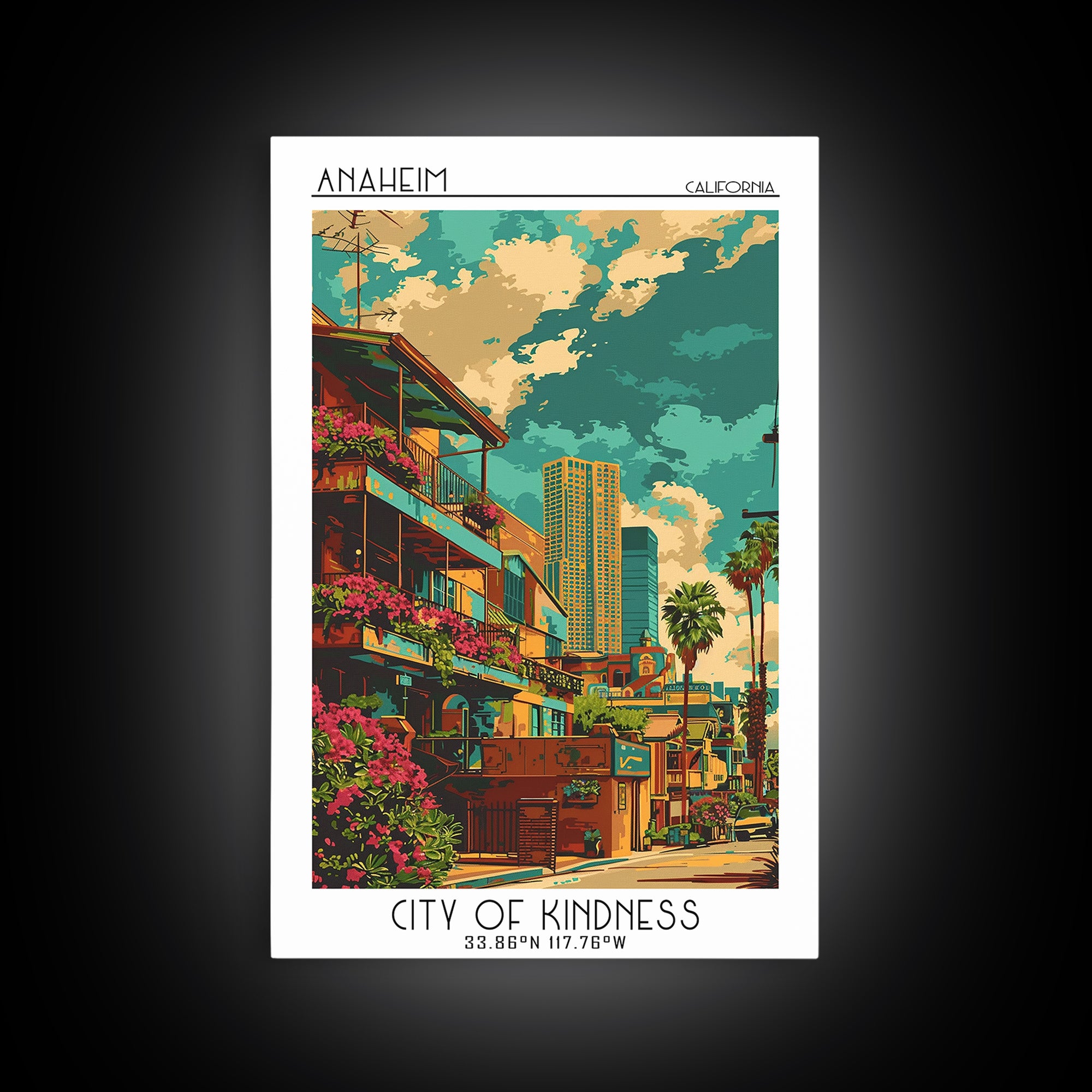 Anaheim Travel Poster, Canvas Print, Poster Print, Travel Wall Art, City Travel Poster, Fine Art Print, Travel Print, City Art Print