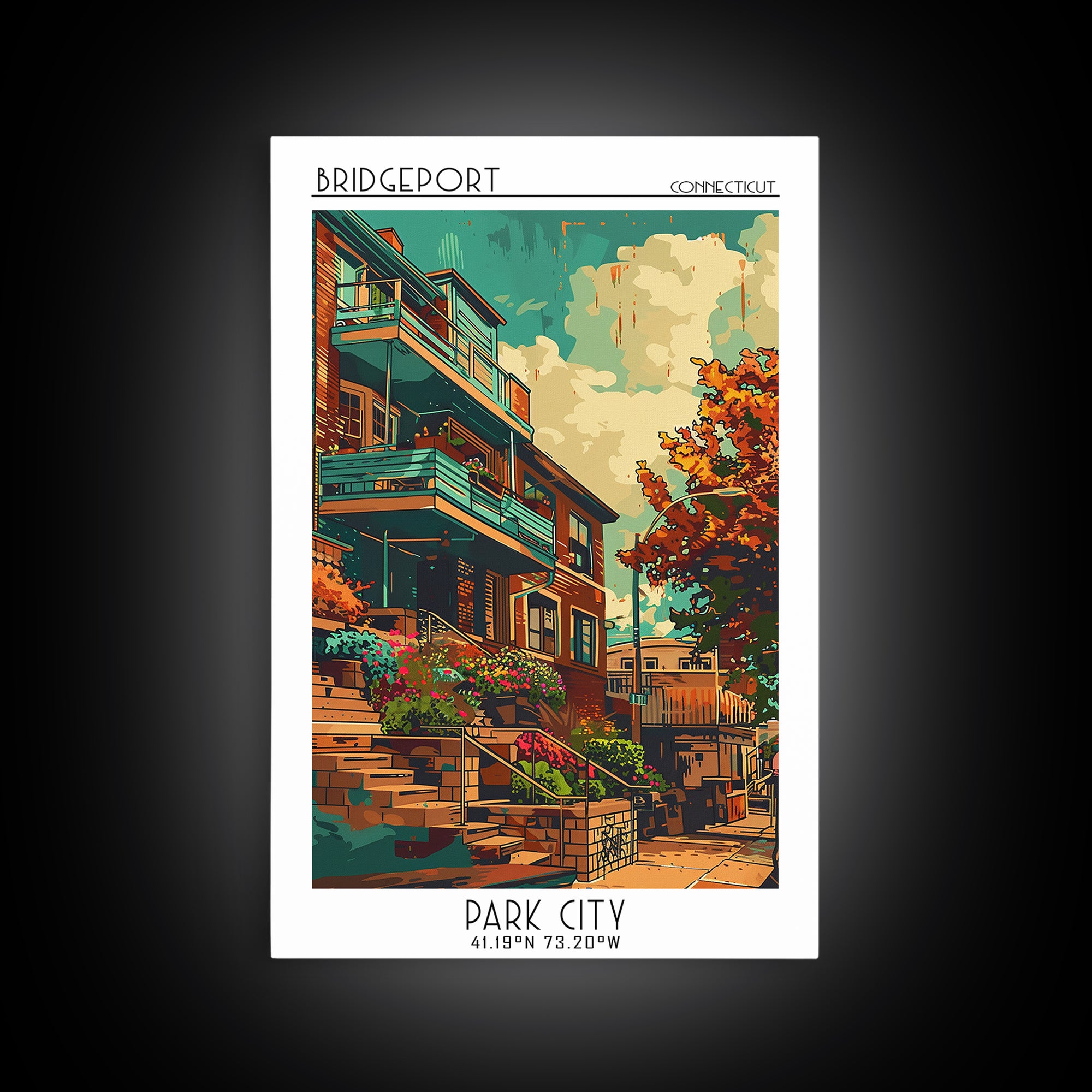 Bridgeport Travel Poster, Canvas Print, Travel Wall Art, City Wall Art, Poster Art, Wall Art, Retro Travel Poster, Modern Wall Decor