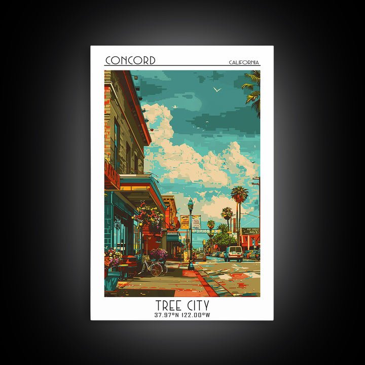 Concord Travel Poster, Canvas Print, Travel Wall Art, City Wall Art, Minimalist Poster, Travel Prints, City Illustration, Home Decor