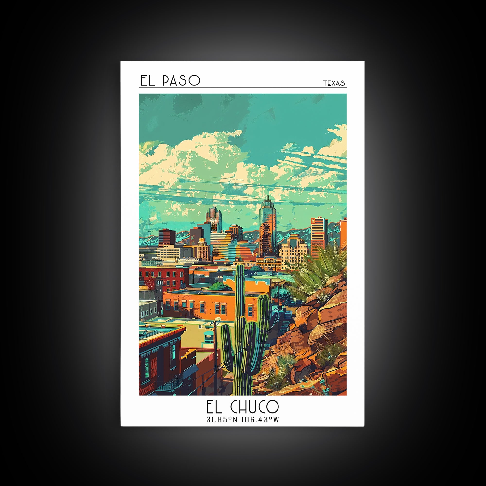 El Paso Travel Poster, Canvas Print, City Art Print, Travel Wall Art, Poster Print, Travel Wall Decor, Poster Art, Colorful Wall Art