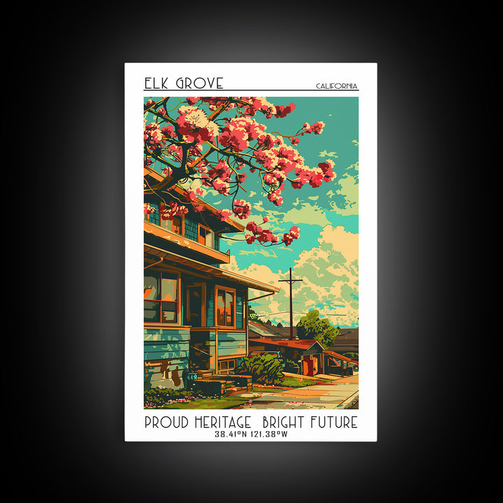 Elk Grove Travel Poster, Canvas Print, City Art Print, Travel Wall Art, Home Office Decor, Wall Art, Travel Prints, Travel Art Print