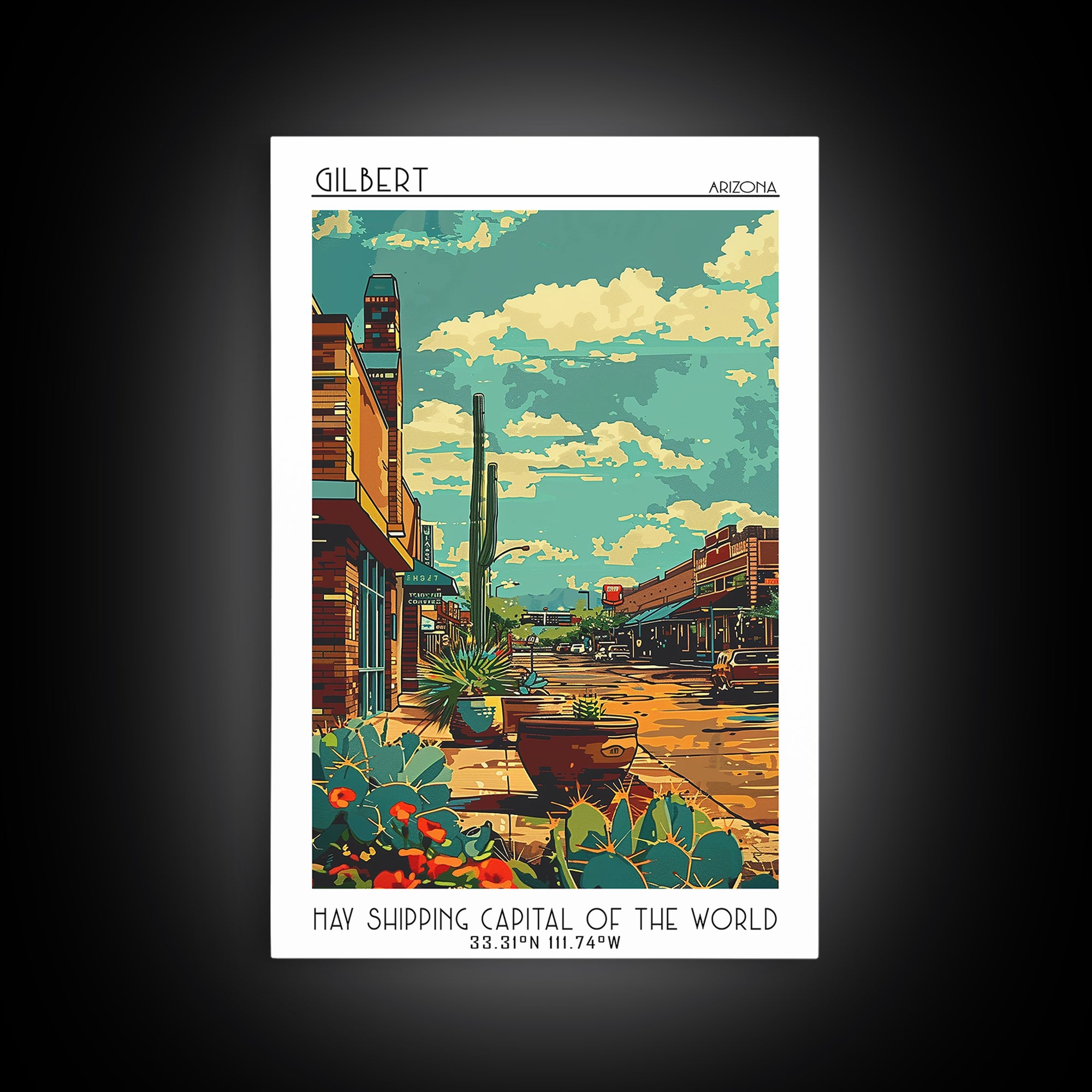 Gilbert Travel Poster, Canvas Print, Poster Print, Travel Wall Art, Poster Art, City Travel Poster, City Wall Art, Home Office Decor