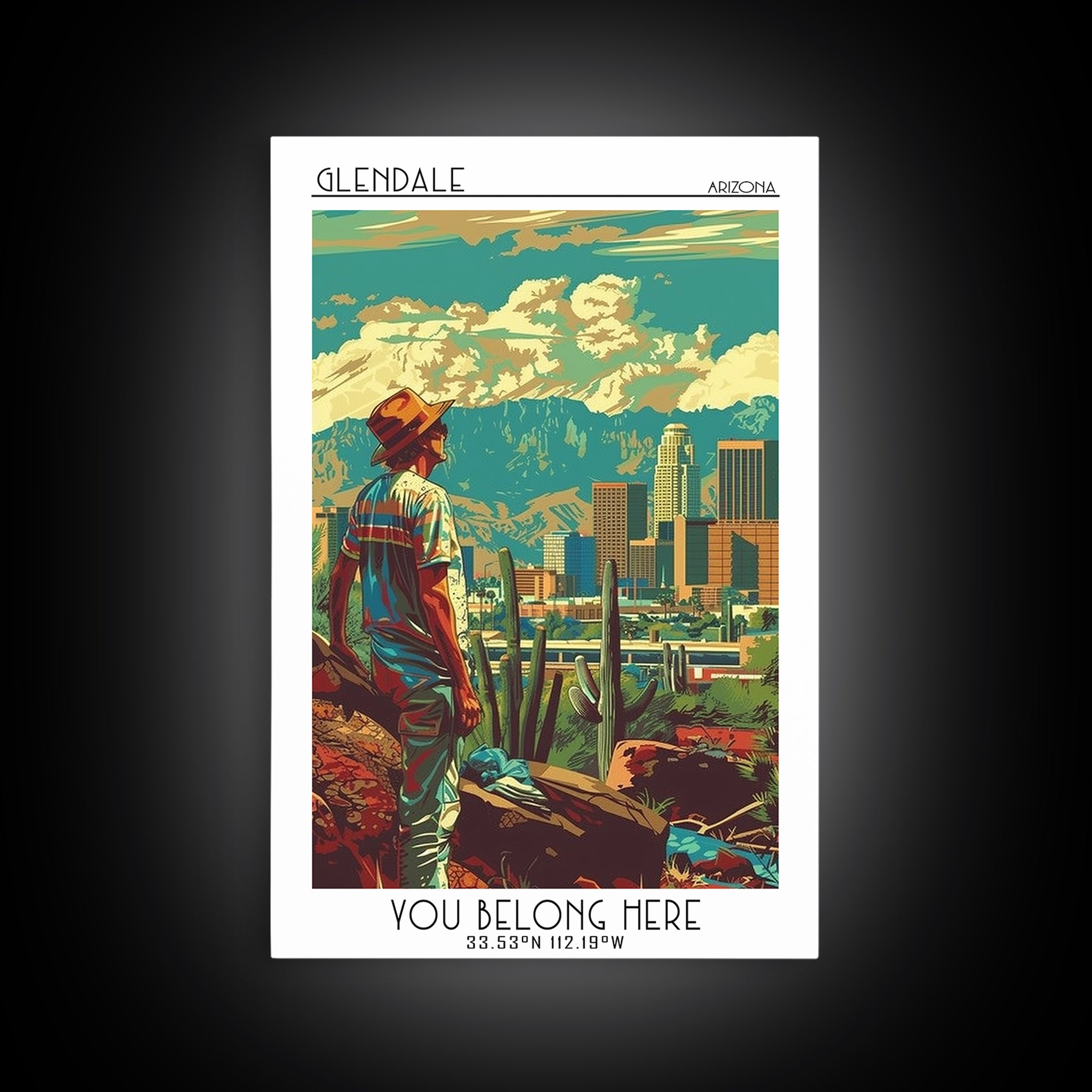Glendale Travel Poster, Canvas Print, Vintage Travel Print, City Wall Art, Retro Travel Print, Vintage City Poster, Travel Art Print
