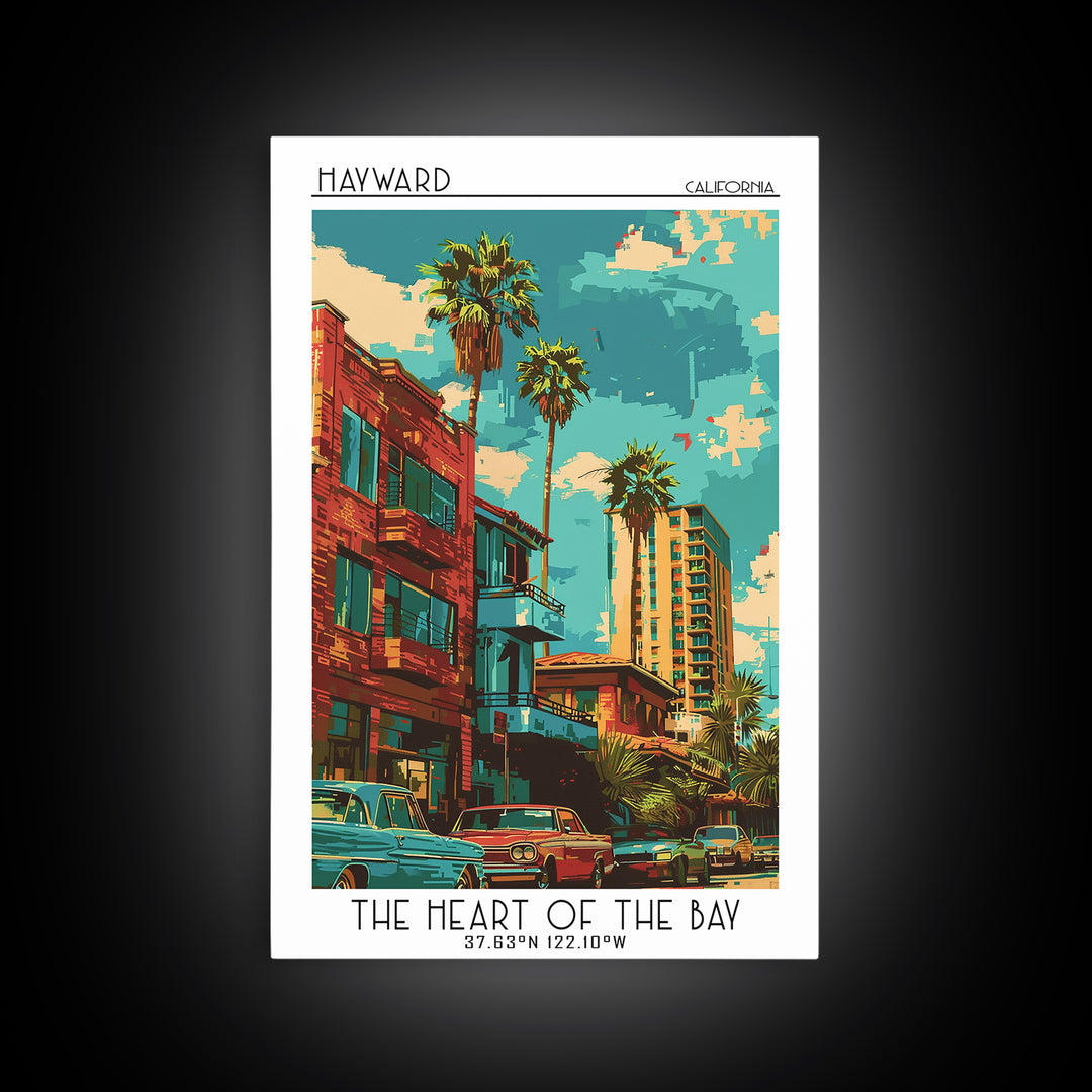 Hayward Travel Poster, Canvas Print, City Art Print, Travel Wall Art, Living Room Wall Art, Poster Art, Travel Decor, Fine Art Print