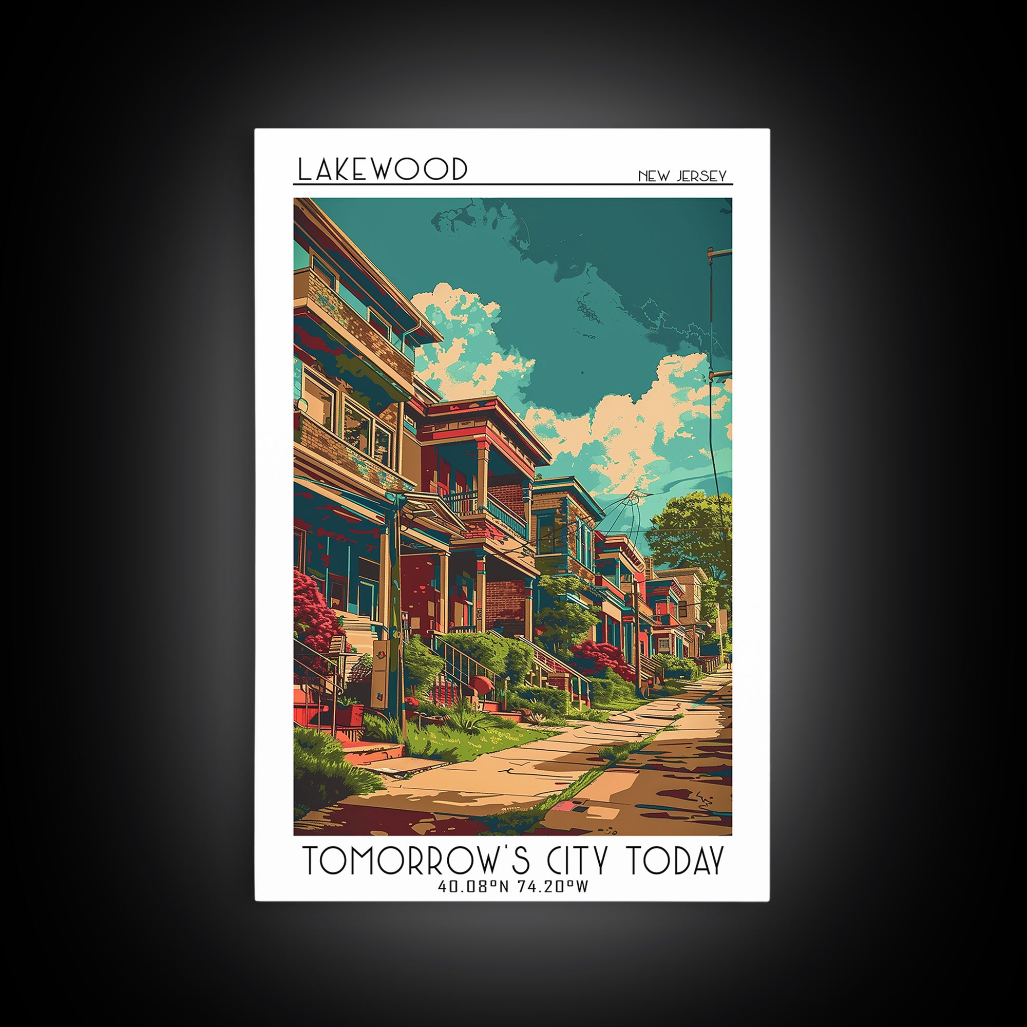 Lakewood New Jersey Travel Poster, Canvas Print, Travel Art Print, Modern Wall Decor, Travel Print, Travel Prints, Minimalist Poster