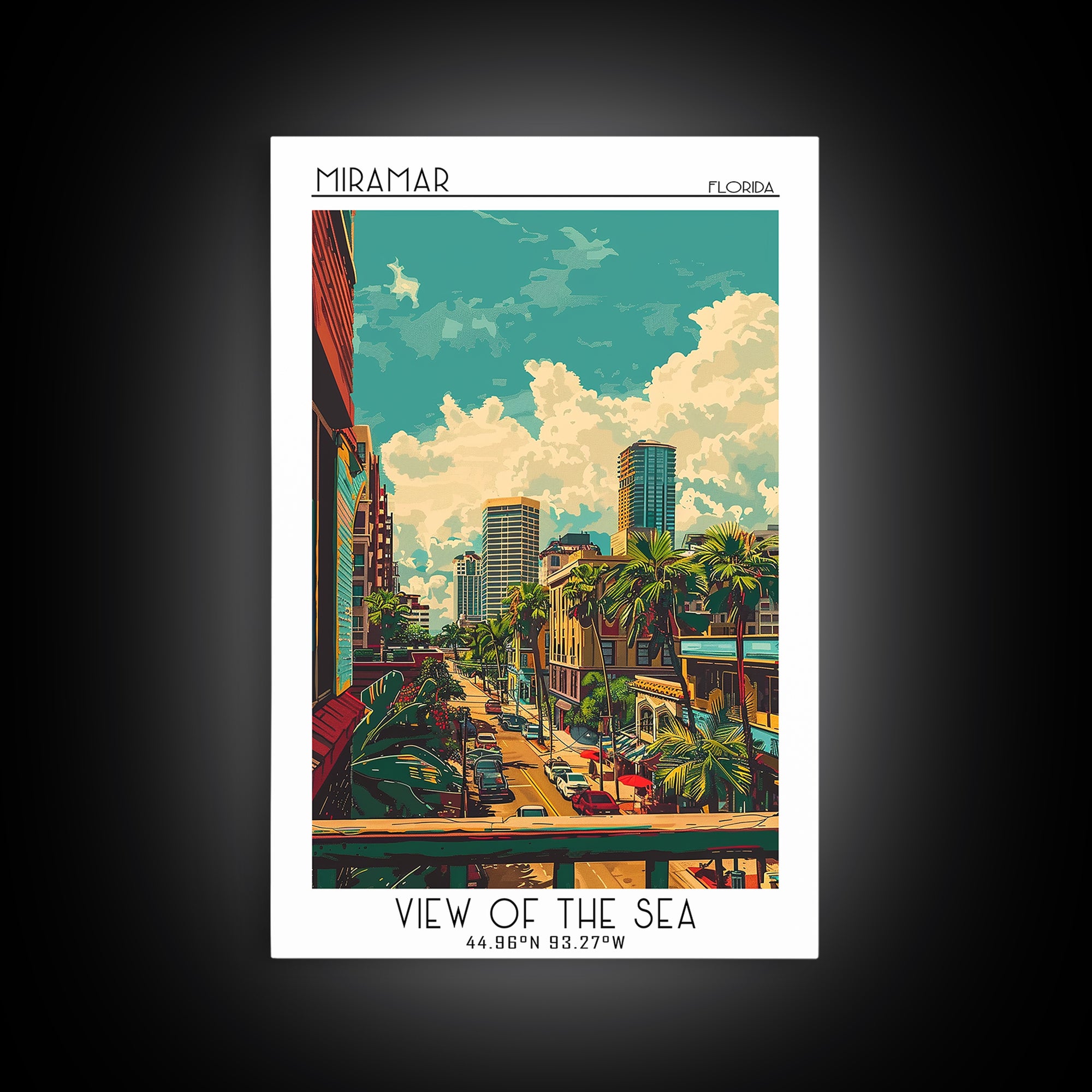 Miramar Travel Poster, Canvas Print, City Travel Poster, Travel Wall Art, Vintage Poster, Fine Art Print, Poster Art, Vintage Travel