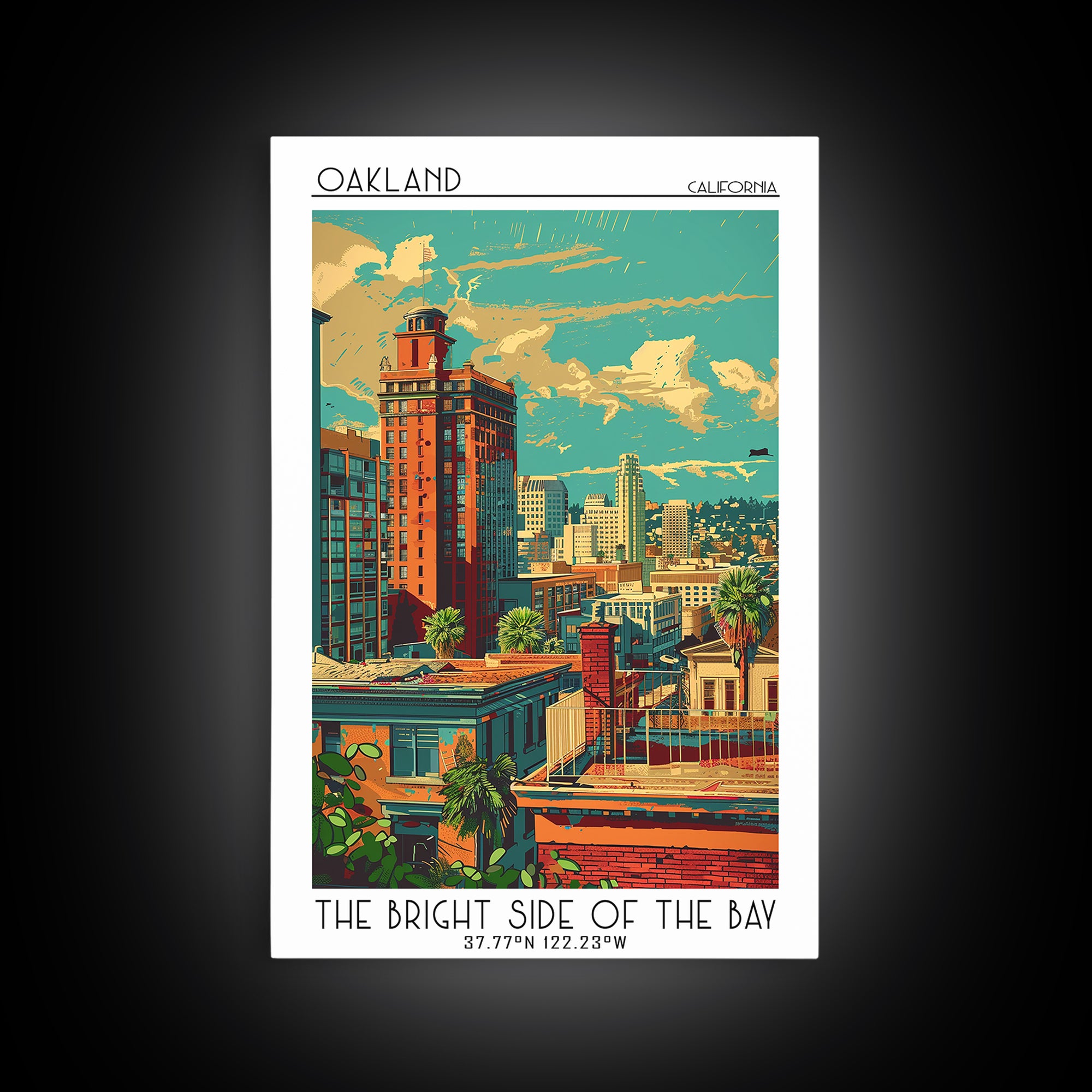 Oakland Travel Poster, Canvas Print, City Travel Poster, Travel Wall Art, Vintage Travel Art, Minimalist Poster, Retro Travel Poster