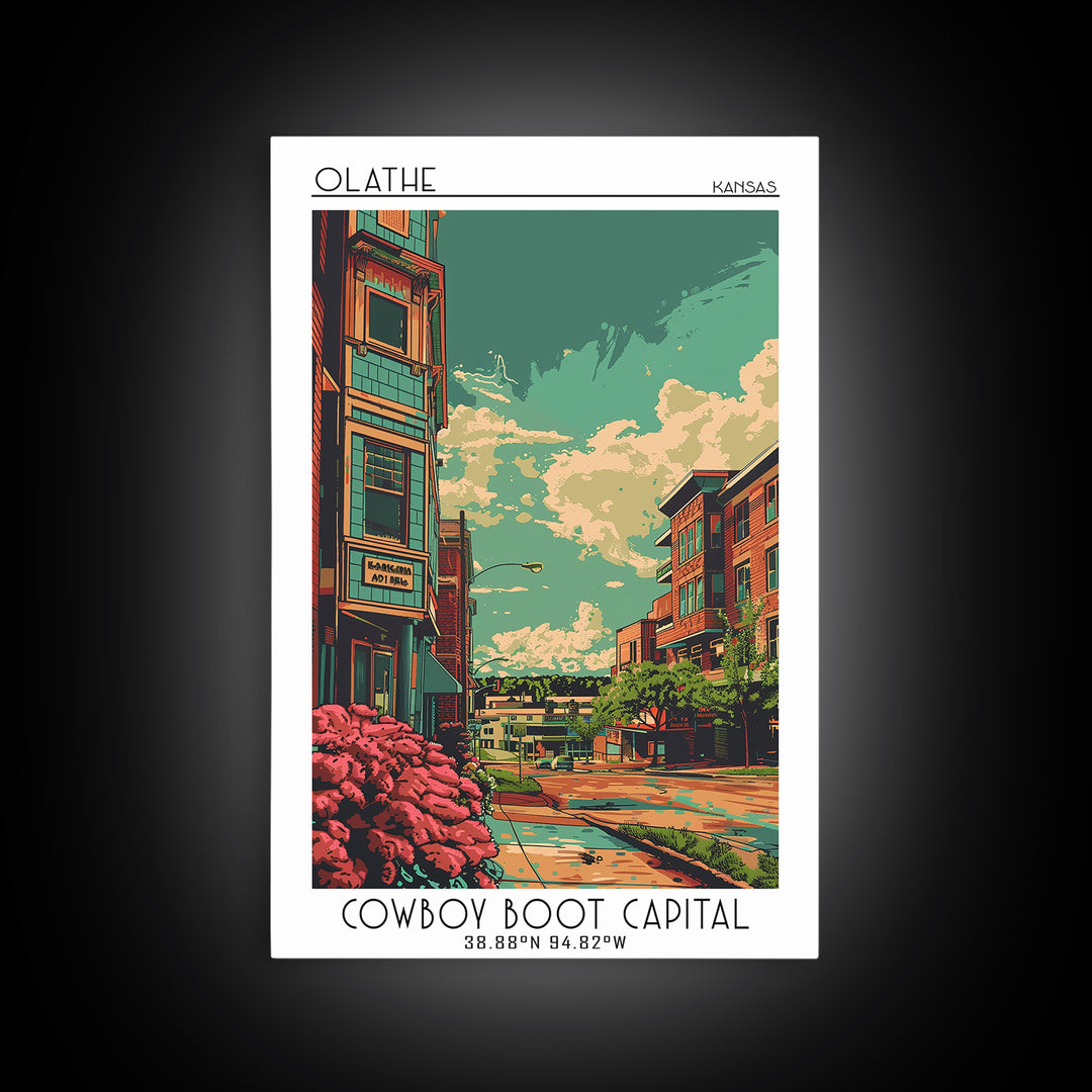 Olathe Travel Poster, Canvas Print, City Travel Poster, Travel Wall Art, Modern Wall Decor, Retro Travel Print, Living Room Wall Art
