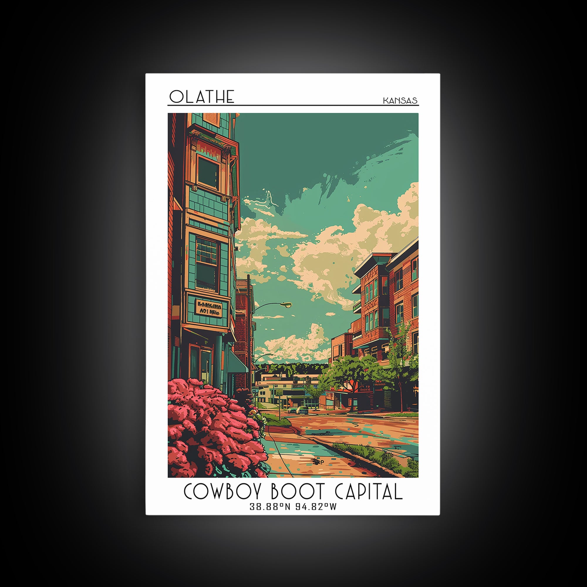 Olathe Travel Poster, Canvas Print, City Travel Poster, Travel Wall Art, Modern Wall Decor, Retro Travel Print, Living Room Wall Art
