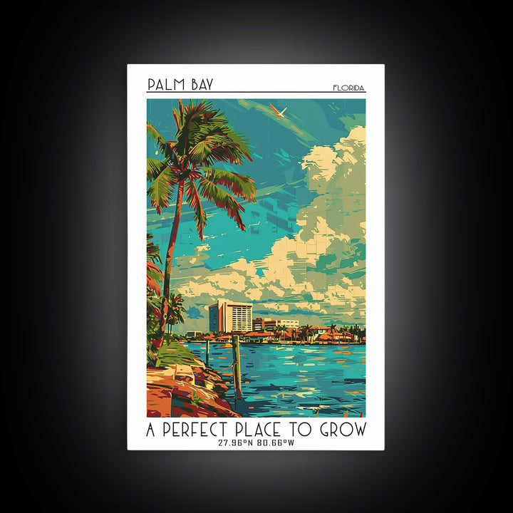 Palm Bay Travel Poster, Canvas Print, City Art Print, Travel Wall Art, Modern Wall Decor, Travel Art Print, City Wall Art, Art Print
