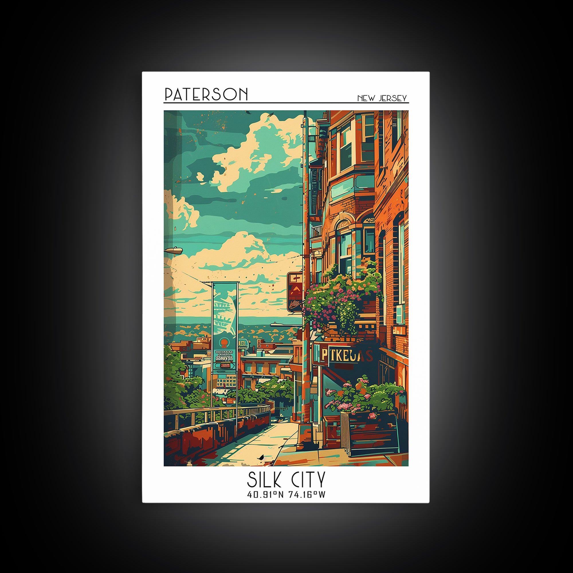 Paterson Travel Poster, Canvas Print, Travel Wall Decor, Minimalist Poster, Travel Wall Art, Travel Prints, Poster Art, Poster Print