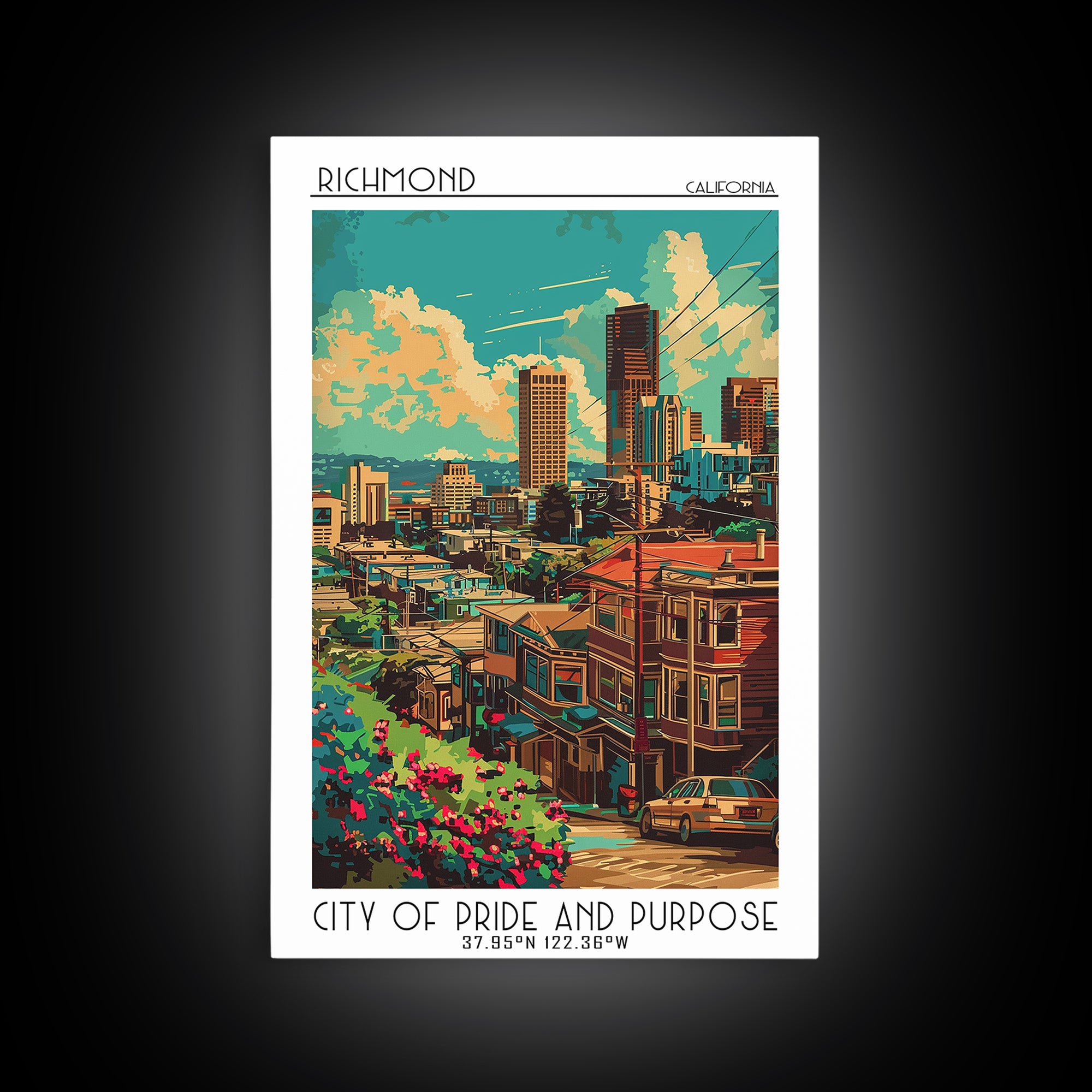 Richmond Travel Poster, Canvas Print, Travel Wall Art, City Wall Art, Vintage Posters, Vintage Travel Art, Wanderlust Gift, Wall Art
