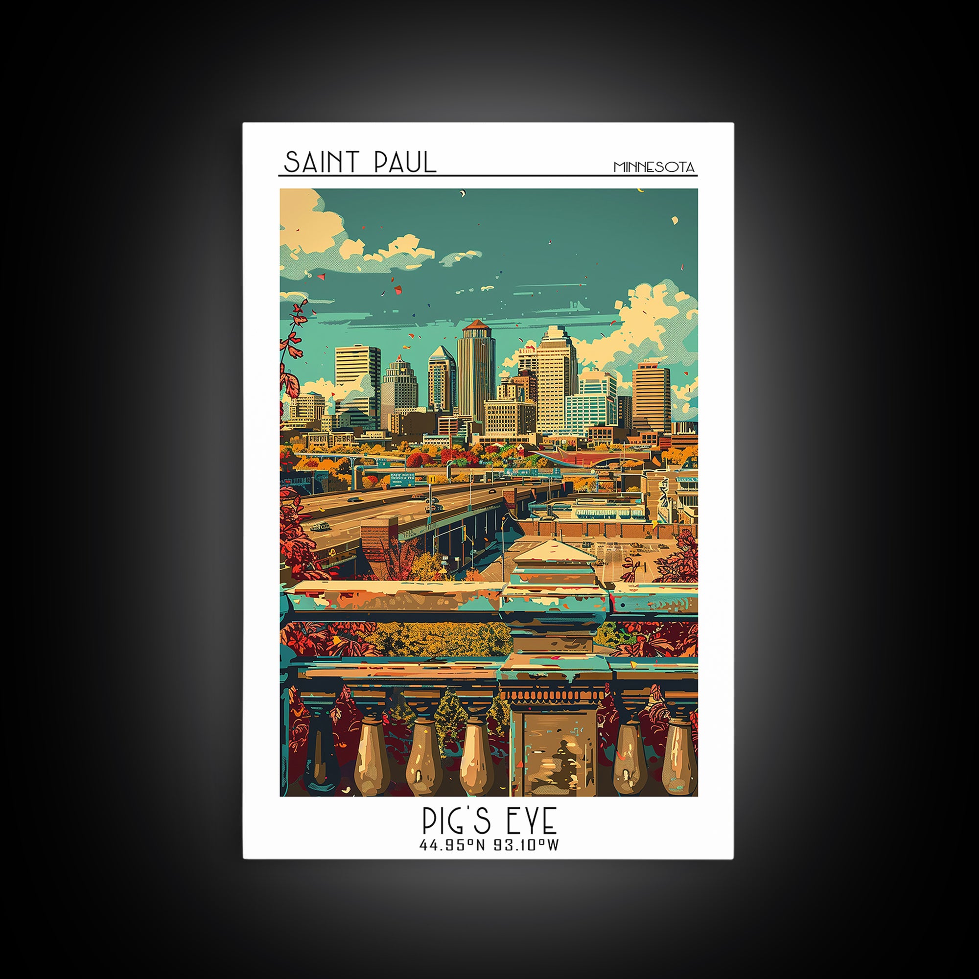 Saint Paul Travel Poster, Canvas Print, Vintage Travel Print, City Wall Art, Living Room Wall Art, Retro Travel Poster, Poster Print