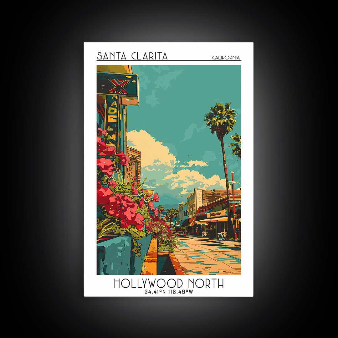 Santa Clarita Travel Poster, Framed Canvas Print, City Travel Poster, Vintage City Poster, Vintage Poster, Wall Art, Wanderlust Gift