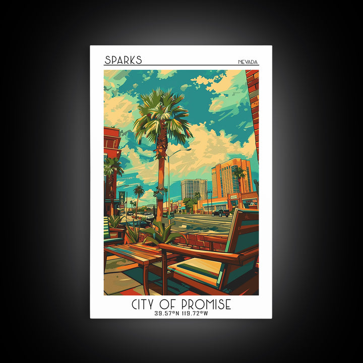 Sparks Travel Poster, Framed Canvas Print, City Travel Poster, Travel Wall Art, Travel Print, City Art Print, Wall Art, Poster Print