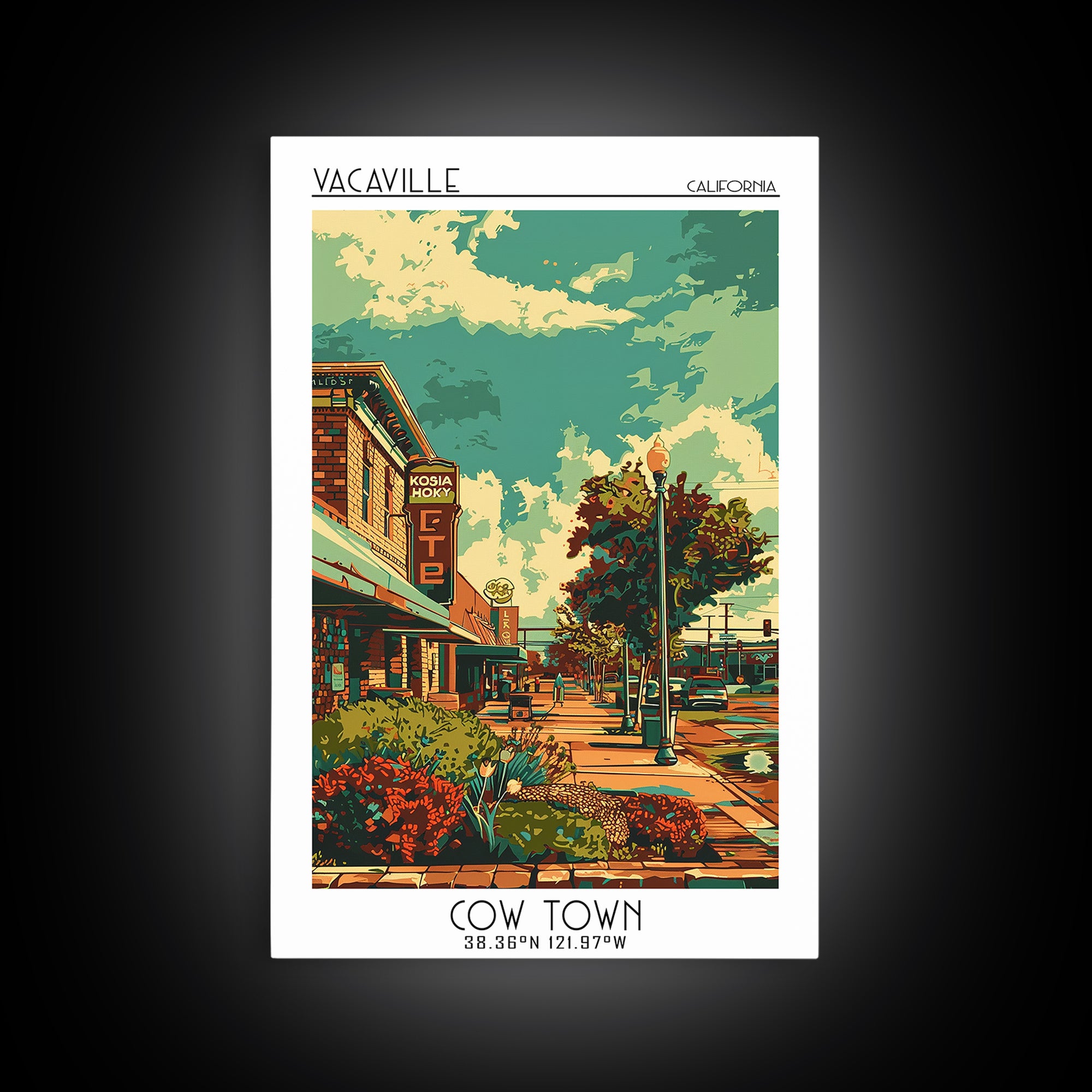 Vacaville Travel Poster, Canvas Print, City Art Print, Travel Wall Art, Travel Posters, Art Print, Retro Wall Art, Home Office Decor