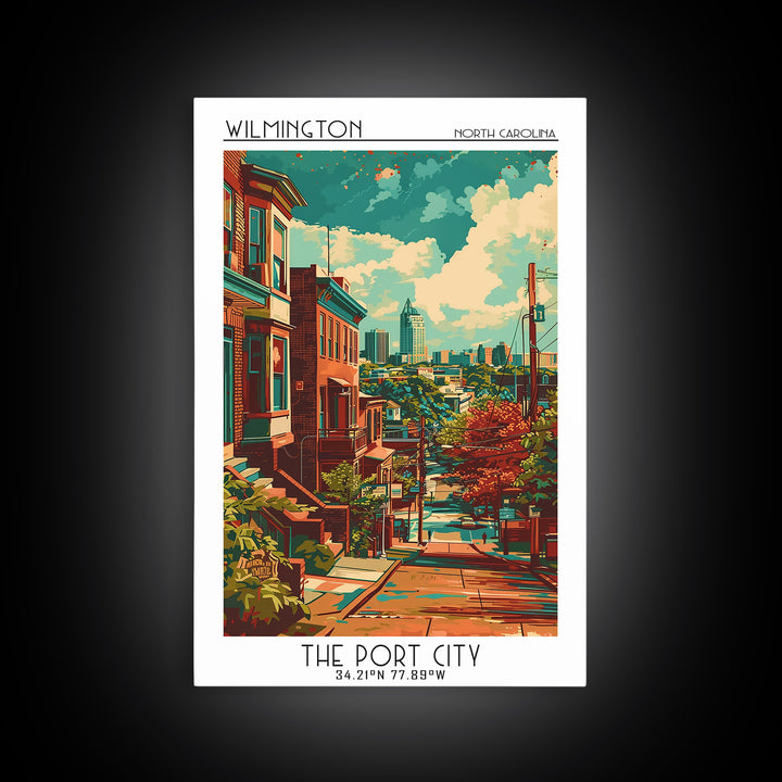 Wilmington Travel Poster, Canvas Print, Poster Print, Travel Wall Art, Watercolor Cityscape, Travel Posters, Travel Decor, Art Print