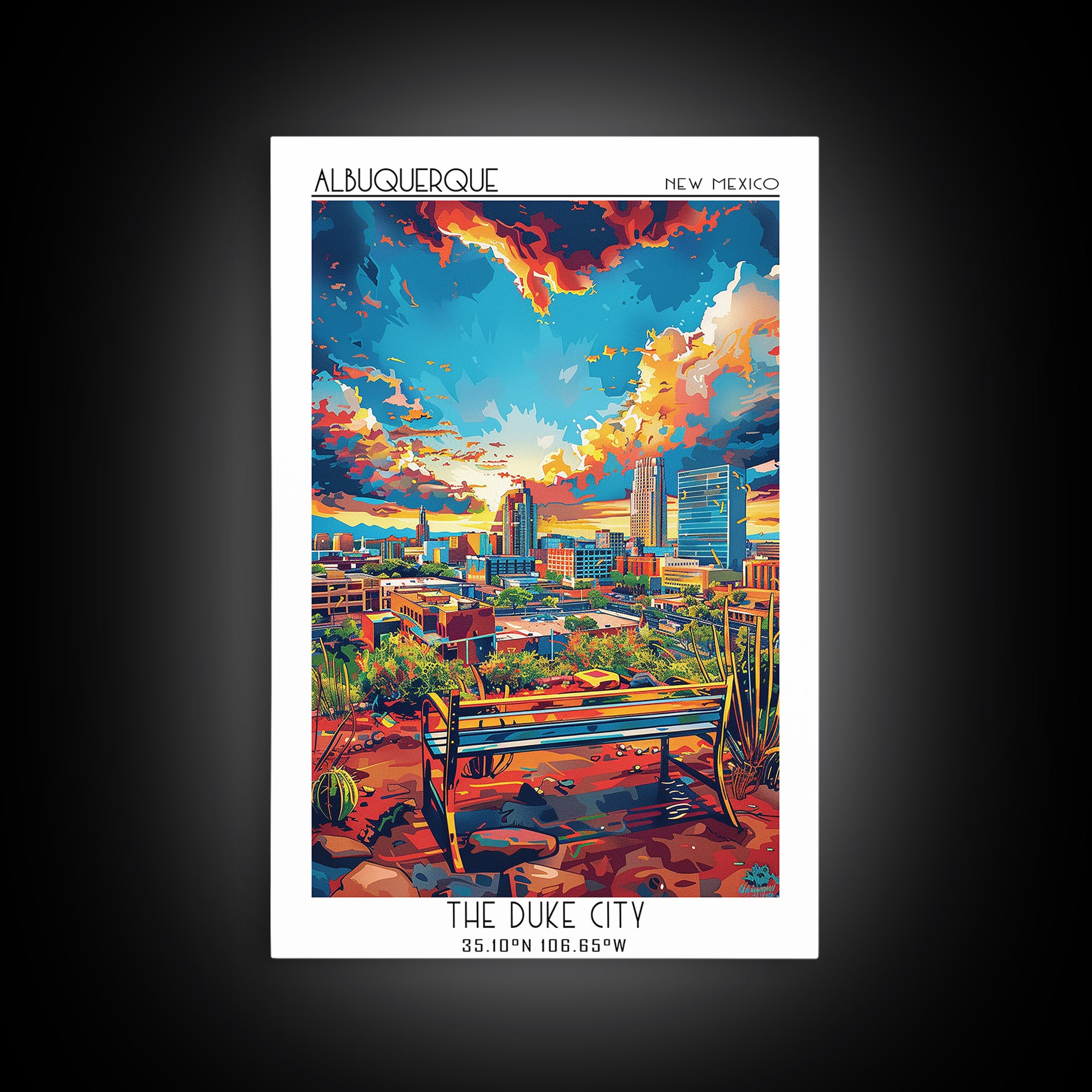 Albuquerque Travel Poster, Canvas Print, Travel Prints, Landscape Art, Travel Decor, Travel Art Print, Travel Wall Art, Travel Print