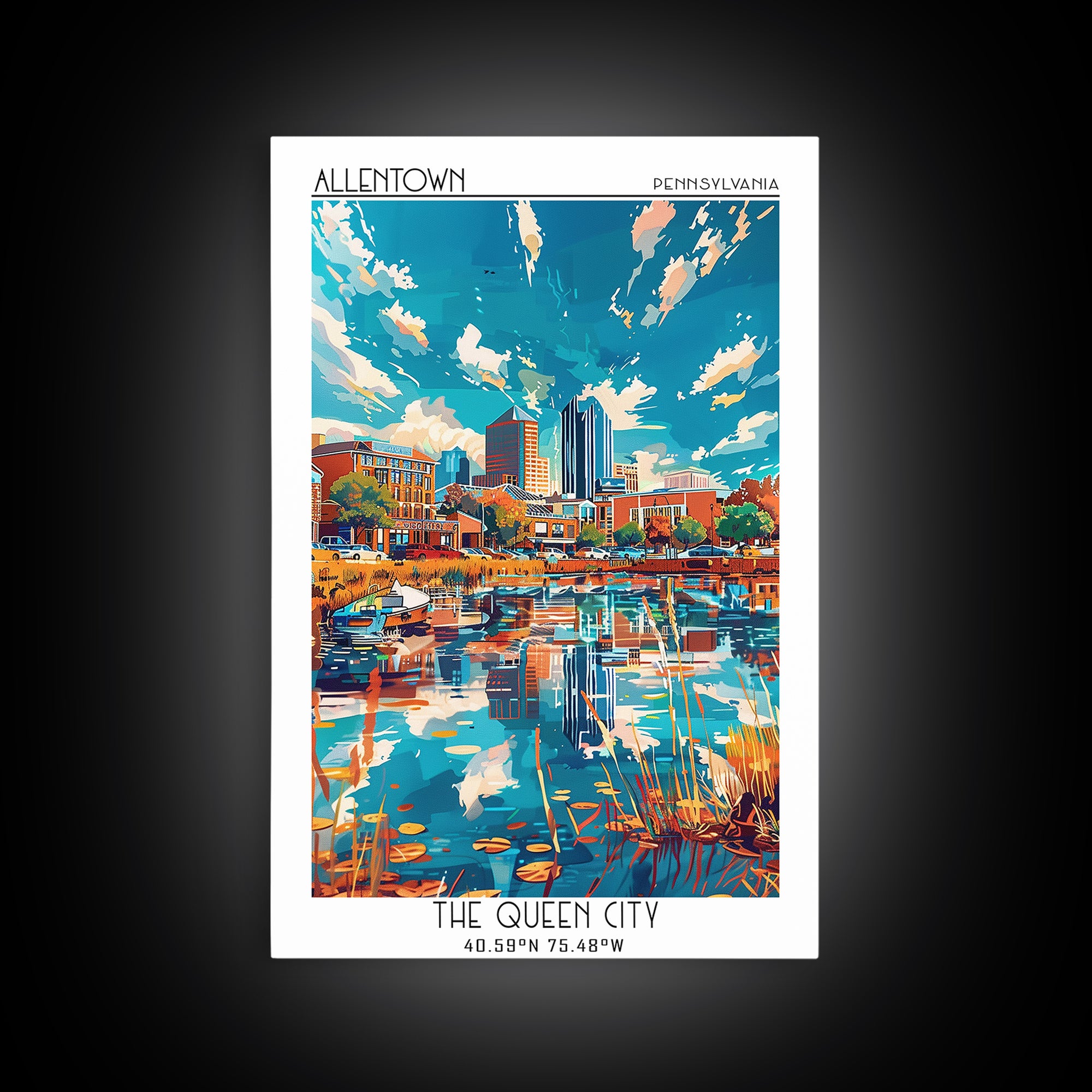 Allen Travel Poster, Canvas Print, Retro Wall Art, Travel Print, Travel Wall Decor, Retro Travel Poster, Colorful Wall Art, Wall Art