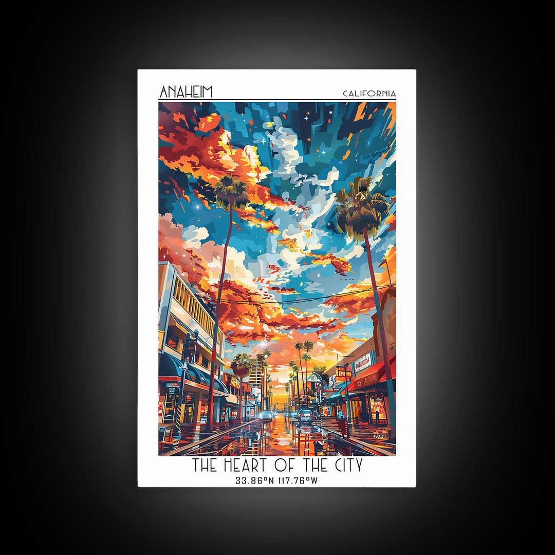 Anaheim Travel Poster, Canvas Print, Travel Wall Art, City Wall Art, Art Print, Living Room Wall Art, Poster Print, Gallery Wall Set