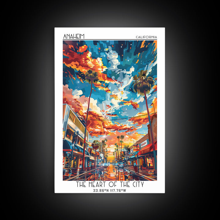Anaheim Travel Poster, Canvas Print, Travel Wall Art, City Wall Art, Art Print, Living Room Wall Art, Poster Print, Gallery Wall Set