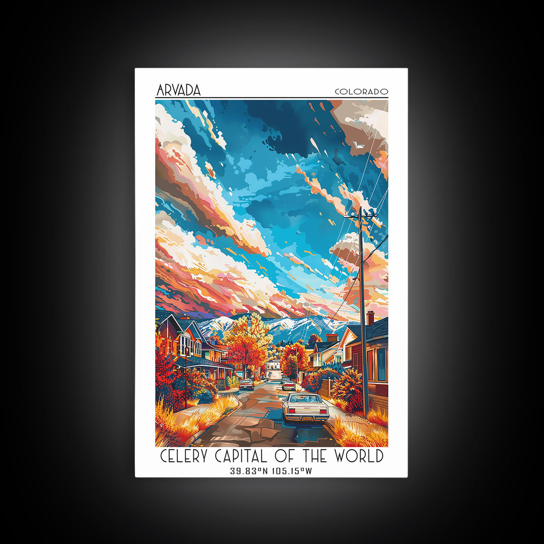 Arvada Travel Poster, Canvas Print, Travel Wall Art, City Wall Art, Vintage City Poster, Retro Travel Print, Poster Print, Art Print