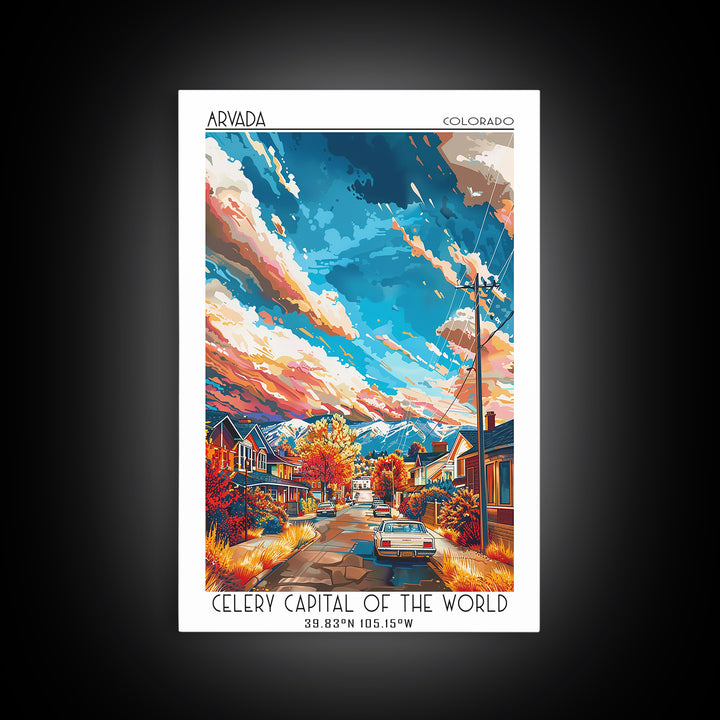 Arvada Travel Poster, Canvas Print, Travel Wall Art, City Wall Art, Vintage City Poster, Retro Travel Print, Poster Print, Art Print