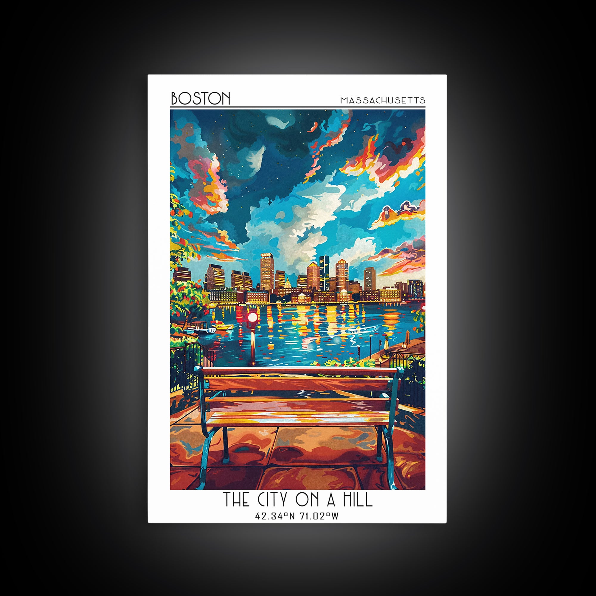 Boston Travel Poster, Canvas Print, Poster Print, Travel Wall Art, Minimalist Poster, Home Office Decor, Travel Print, City Wall Art