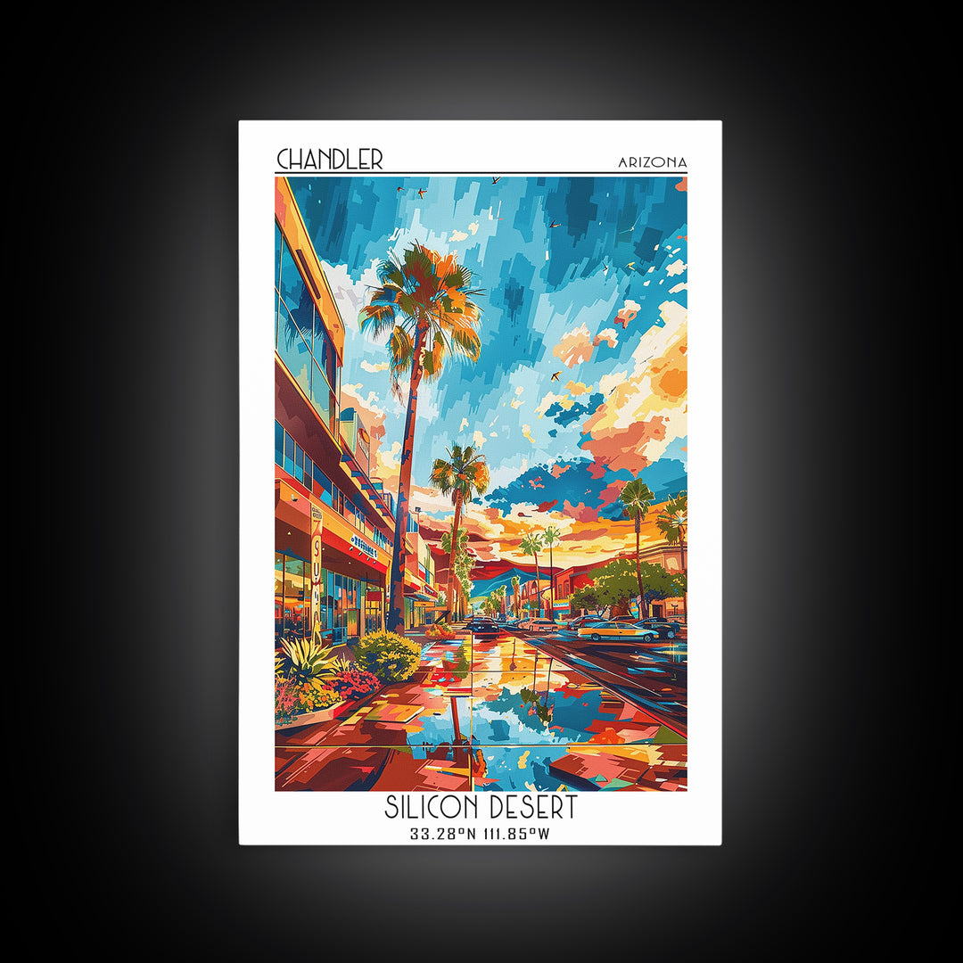 Chandler Travel Poster, Canvas Print, City Travel Poster, Travel Wall Decor, City Illustration, Modern Wall Decor, Minimalist Poster