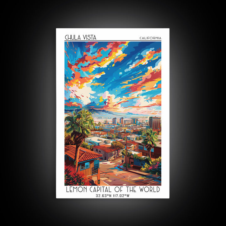 Chula Vista Travel Poster, Canvas Print, Poster Print, Travel Wall Art, Travel Decor, Retro Travel Print, Wall Art, Gallery Wall Set
