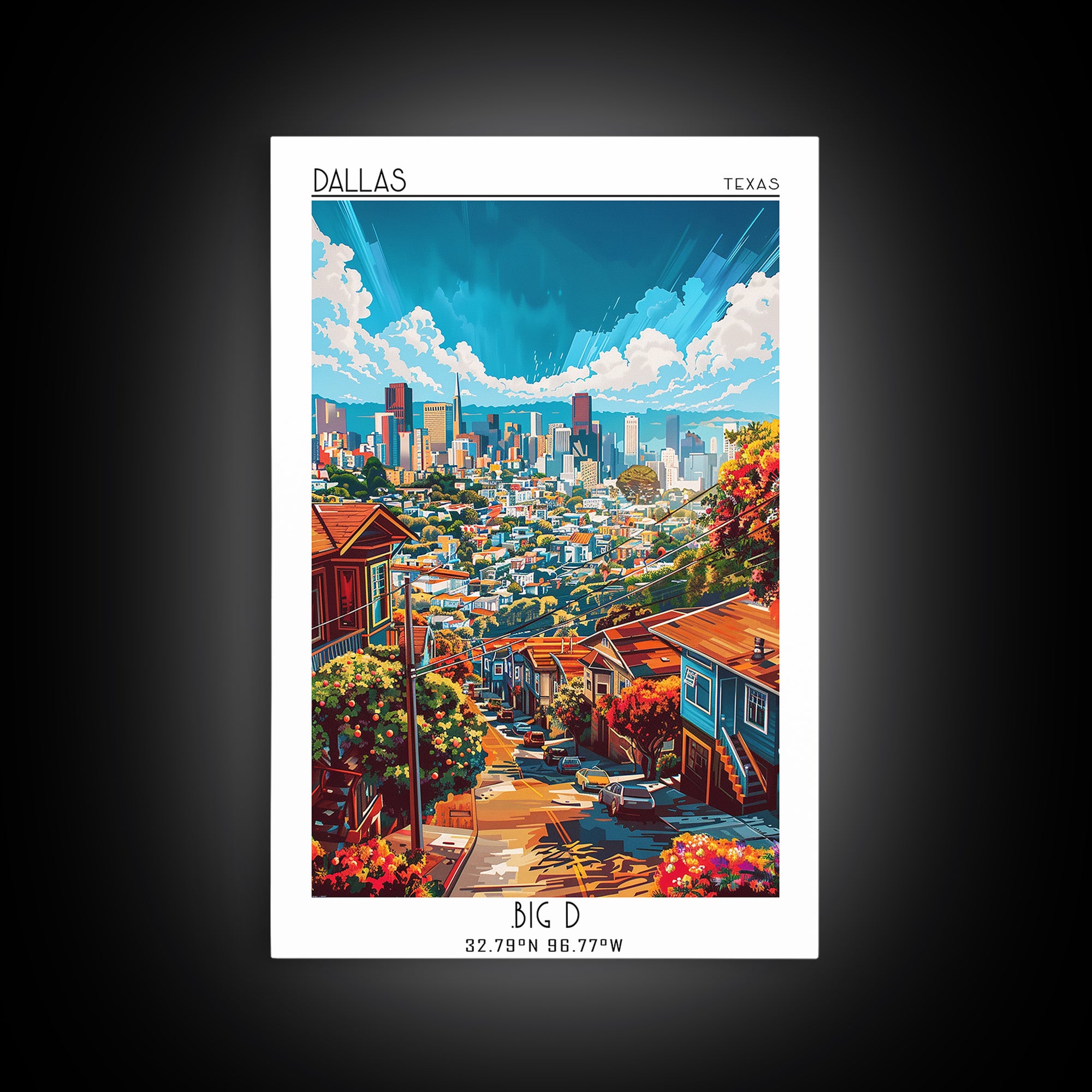 Daly City Travel Poster, Canvas Print, Travel Wall Art, City Wall Art, Landscape Art, Home Decor, Wanderlust Gift, Home Office Decor