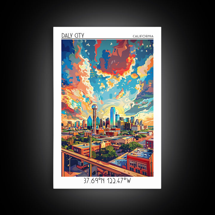 Dallas Travel Poster, Framed Canvas Print, Travel Wall Decor, Minimalist Poster, City Art Print, Travel Art Print, Modern Wall Decor