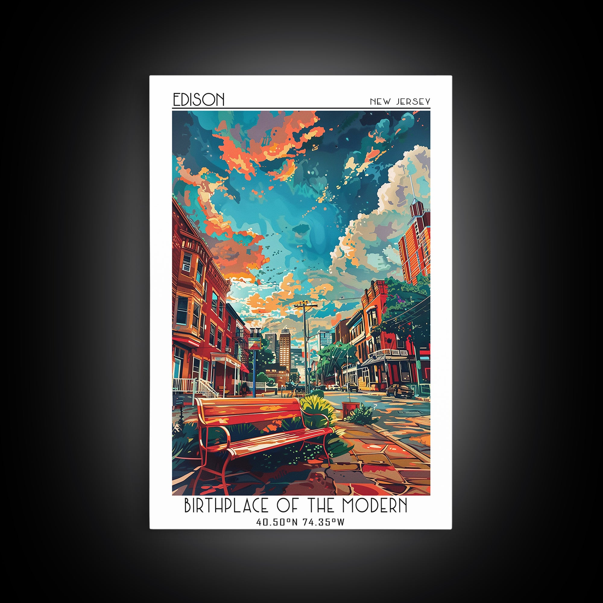 Edison Travel Poster, Canvas Print, Retro Wall Art, Travel Print, Vintage Travel, Travel Posters, Vintage Poster, Vintage Travel Art