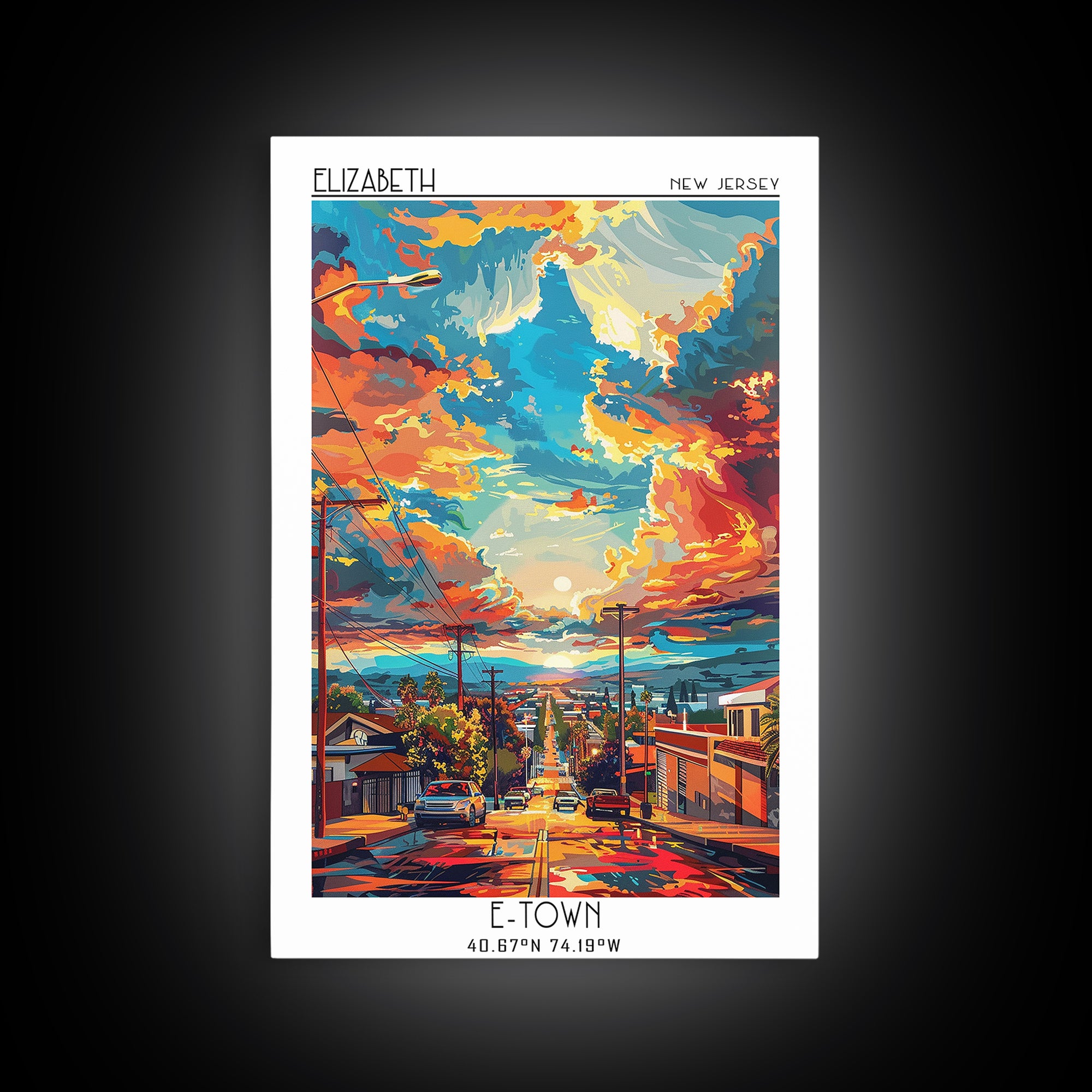 El Monte Travel Poster, Canvas Print, Retro Travel Poster, City Wall Art, City Art Print, Wanderlust Gift, Landscape Art, Home Decor