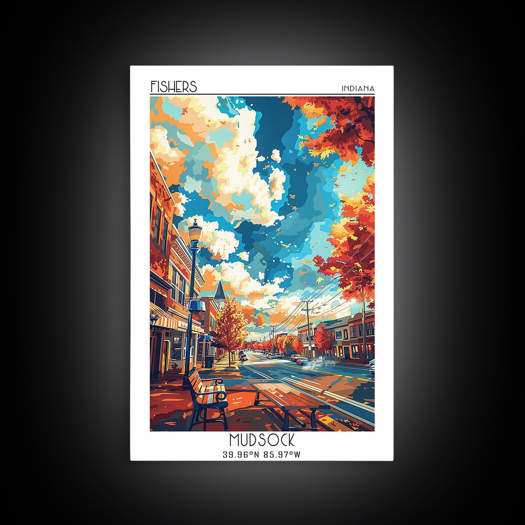 Fishers Travel Poster, Canvas Print, Travel Wall Art, City Wall Art, Poster Art, City Travel Poster, Wanderlust Gift, Travel Posters