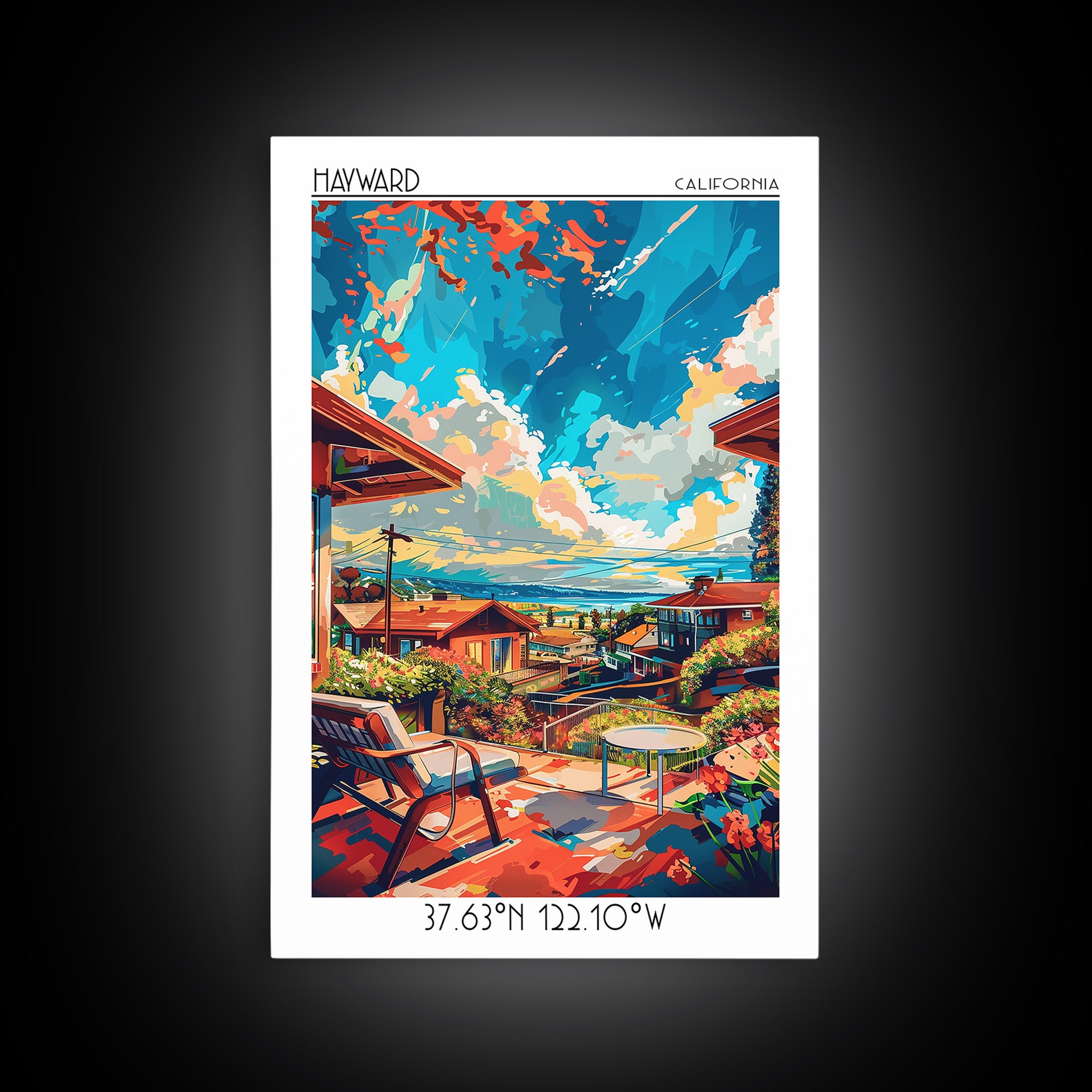 Hayward Travel Poster, Canvas Print, Retro Wall Art, Travel Print, Vintage Posters, City Wall Art, Travel Prints, City Travel Poster