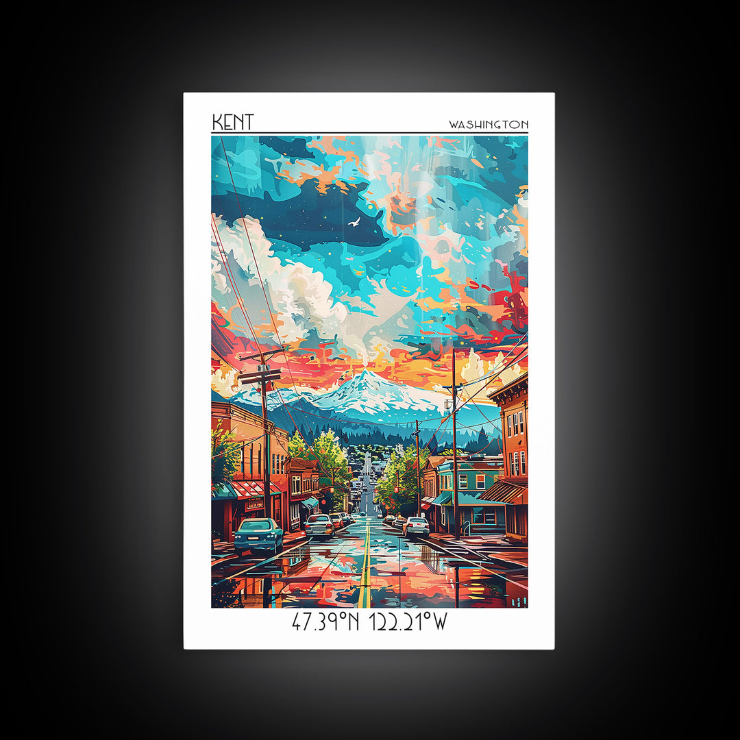Kent Travel Poster, Canvas Print, City Travel Poster, Vintage City Poster, Retro Travel Poster, Living Room Wall Art, Retro Wall Art